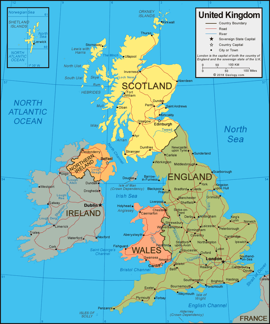 United Kingdom Map | England, Scotland, Northern Ireland, Wales